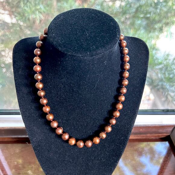 14K Brown Cultured Freshwater Pearl Necklace w/ Box & Pouch Ross-Simons - Picture 2 of 13